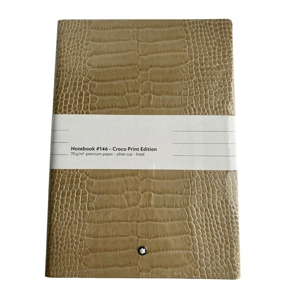 Montblanc Notebook #146 Croco Print Premium Paper Lined Silver Cut Notebook